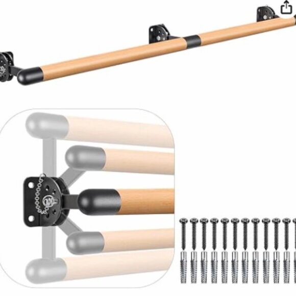 Dolibest Wall Mounted Wood Ballet Barre System - Open boxed, new - Picture 1 of 6